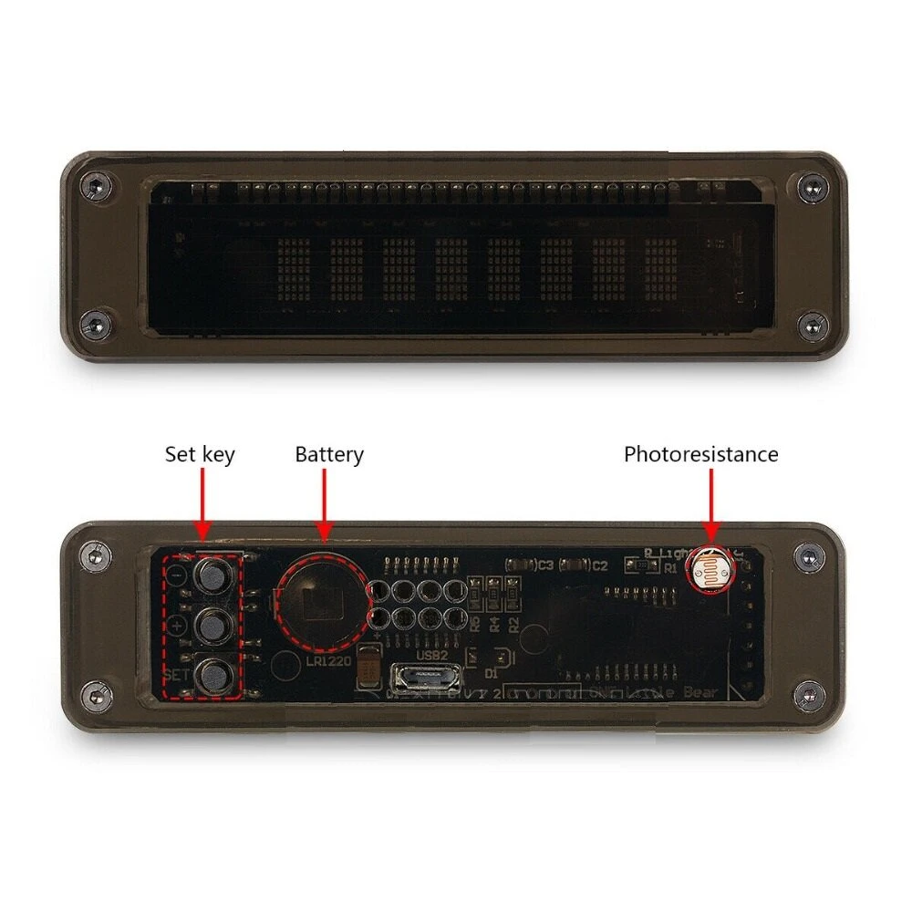 Mini VFD Clock - Retro Vacuum Fluorescent Display for Desk or Car - Image 5