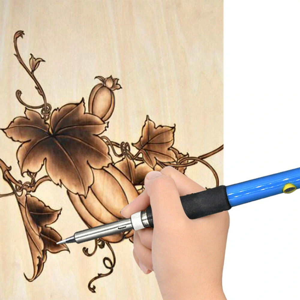 60W Wood Burning Pen Kit - 37Pcs Pyrography Tool Set with Stencils & Tips | 110V/220V - Image 3