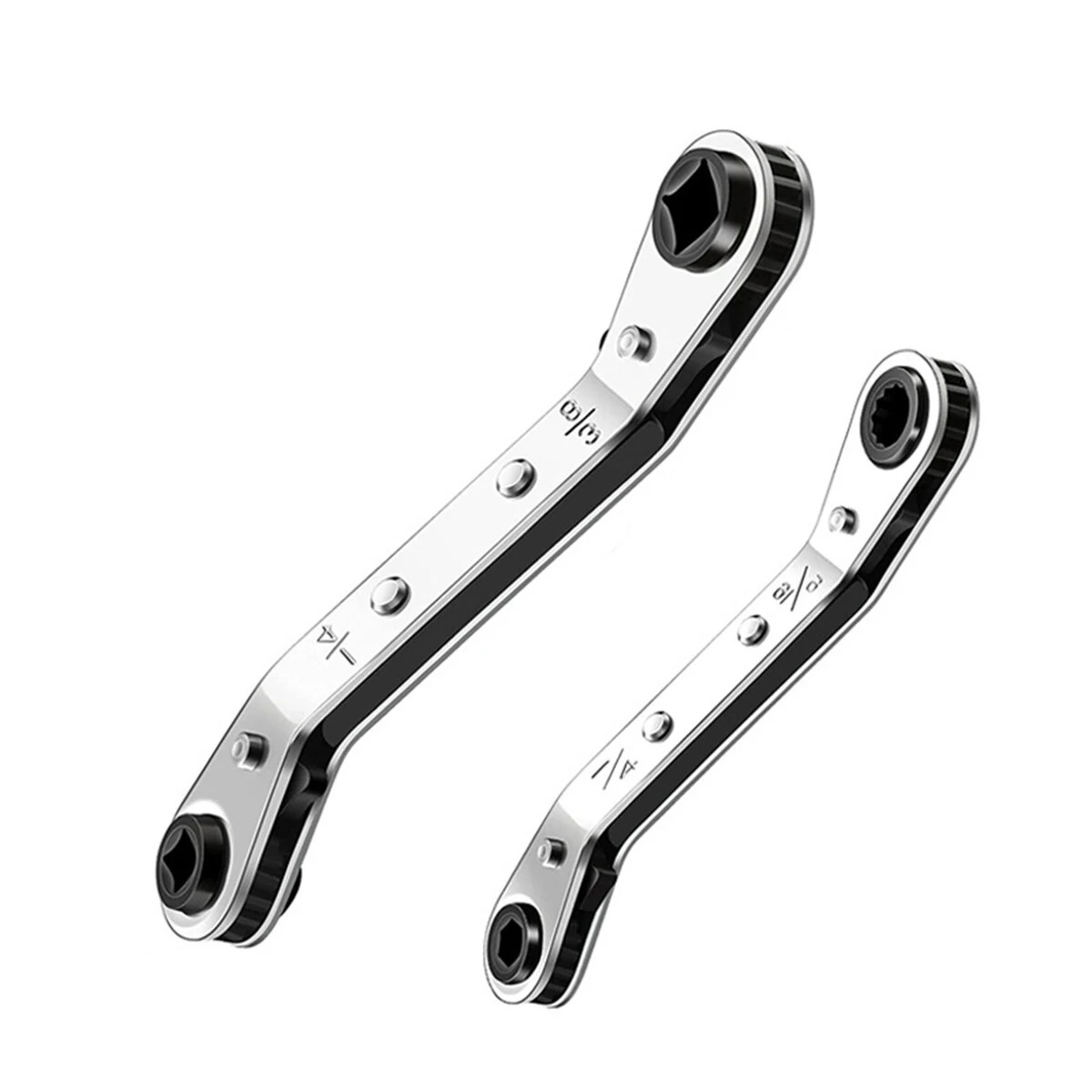 HVAC Service Wrench Tool - 3/16 to 3/8 Valve Ratchet Wrench with 2 Bit Adapter Kit - Image 2