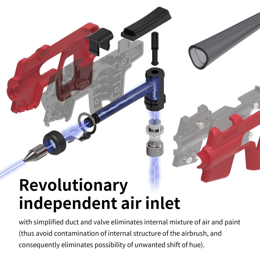 DSPIAE PT-AB Wash-Free Airbrush | Lightweight Corrosion-Resistant Tool for Model Painting - Image 3