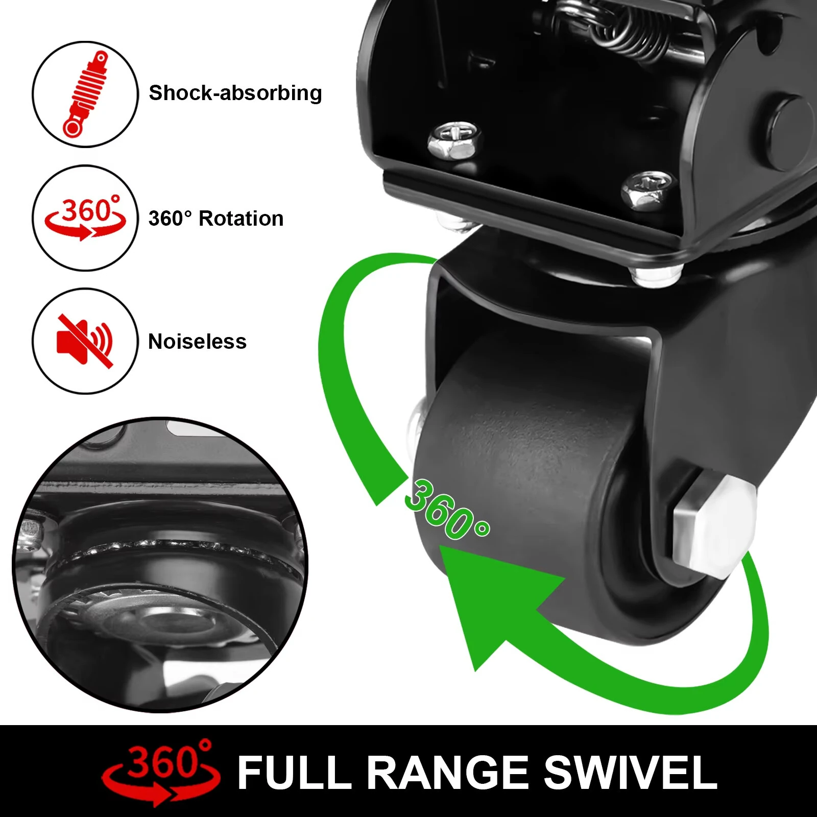 Upgraded Steel Front Caster Wheel Kit - Fits Milwaukee Rolling Tool Box - Image 2
