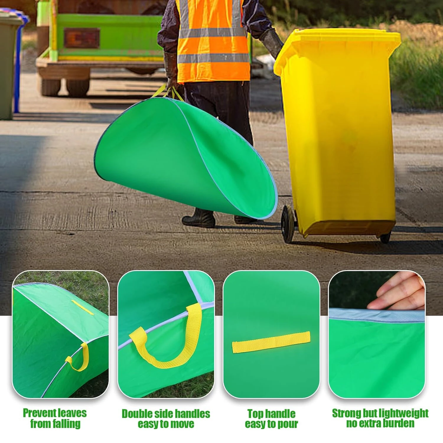 Portable Collapsible Leaf Bag - 42 Gallon Large Capacity Yard Waste | Multi-Handle - Image 3