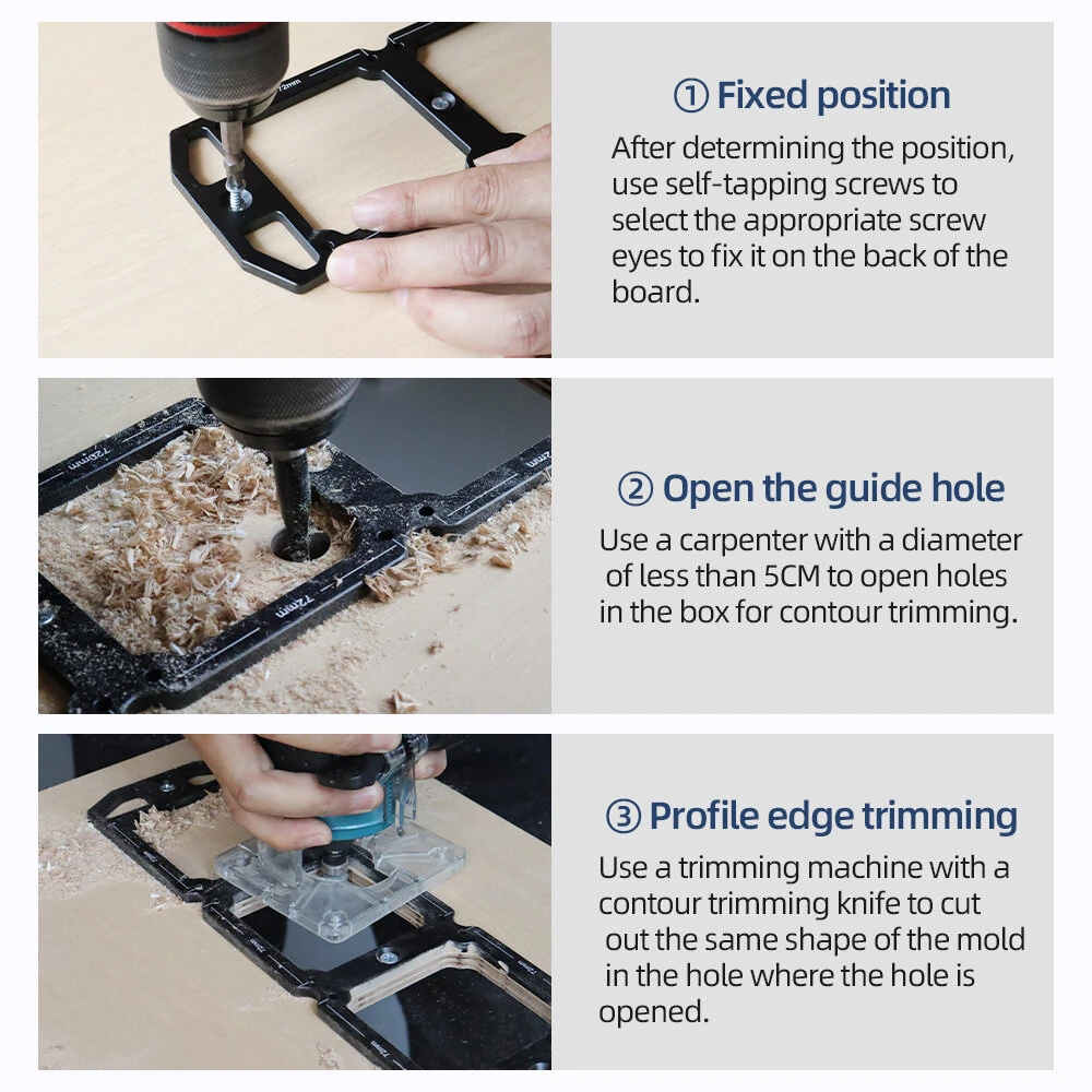 Aluminum Alloy Hole Template - 86 Type Socket Box Jig for Wood & Switch Openings - Image 4