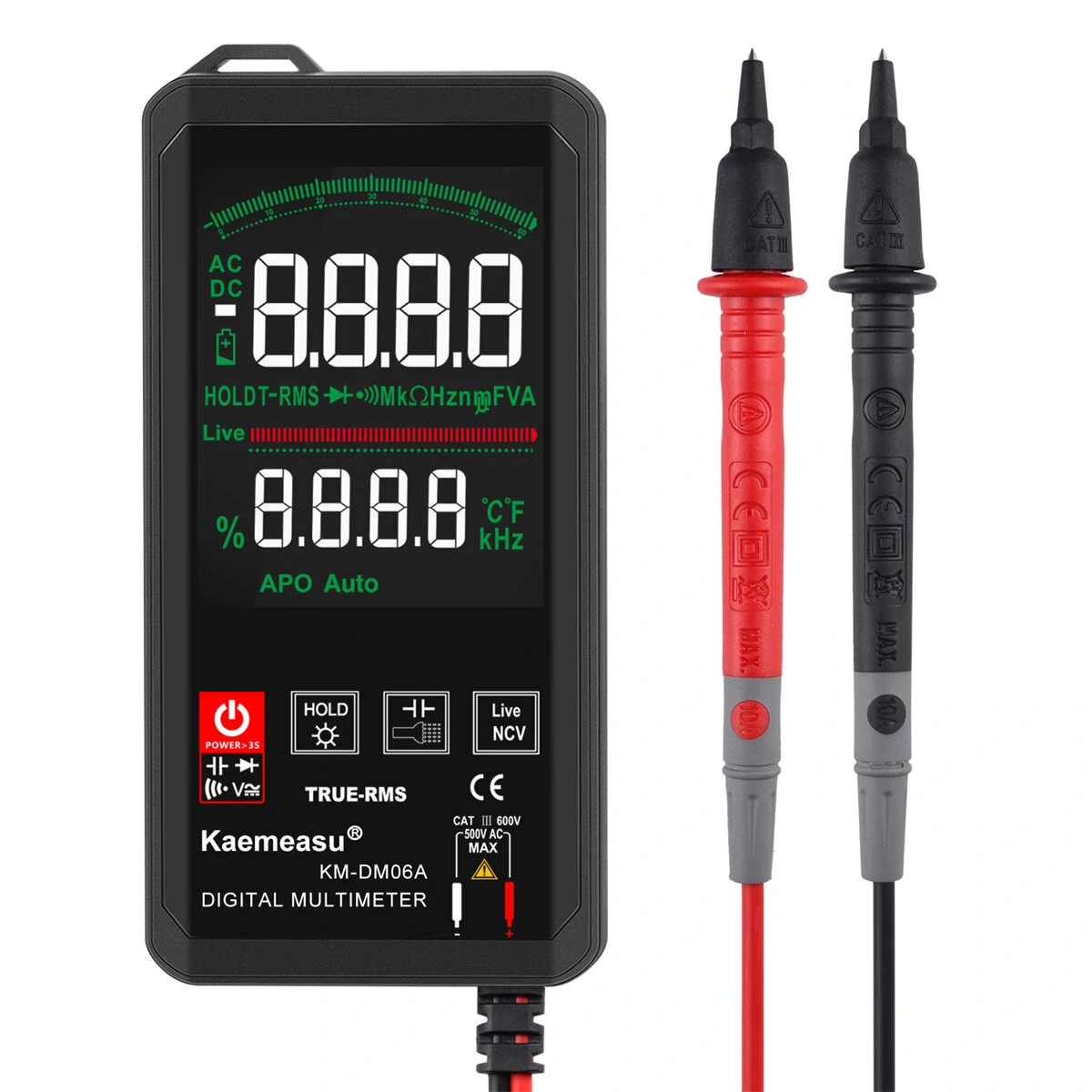 Kaemeasu KM-DM06A Digital Multimeter - 6000 Counts True RMS | Color Touch Screen - Image 2