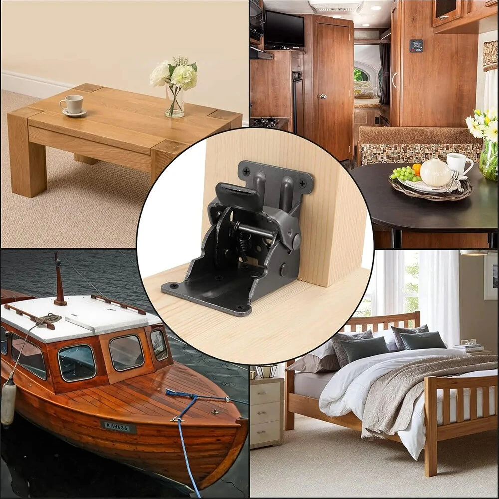 Heavy Duty 90 Degree Folding Bracket - Steel Locking Hinge for Table & Bed Leg Support - Image 2