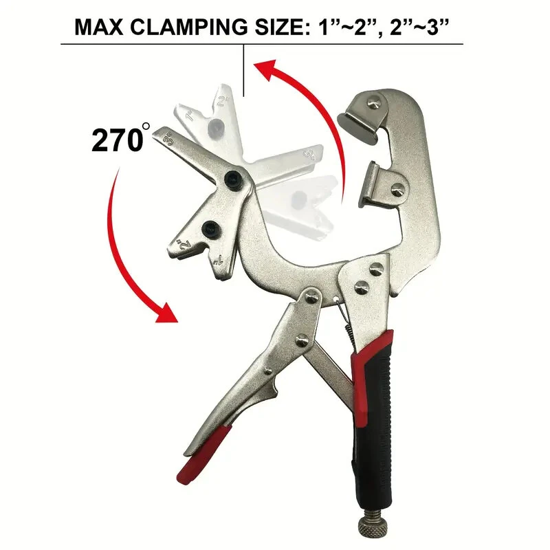 Bessey 10-Inch C-Clamp Locking Pliers | 1-3 Inch Capacity with V-Pads | Fast Release Alloy Steel - Image 2
