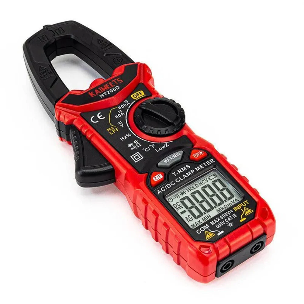 KAIWEETS HT206D Digital Clamp Meter - True RMS 6000 Counts AC/DC Voltage Tester - Image 4
