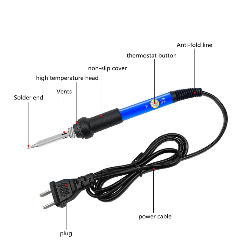 Mini Soldering Iron 60W Adjustable Temperature | Electric Welding Solder Tool with Pencil Tips - Image 3