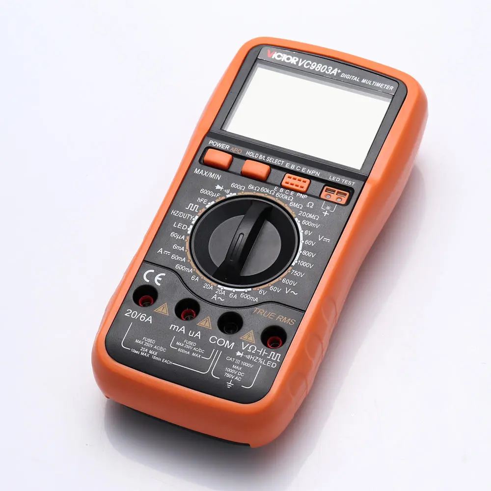VC9803 Digital Multimeter - Backlit LCD, AC/DC, Voltage, Current, Resistance, Capacitance, Diode, Triode, Tester - Image 3