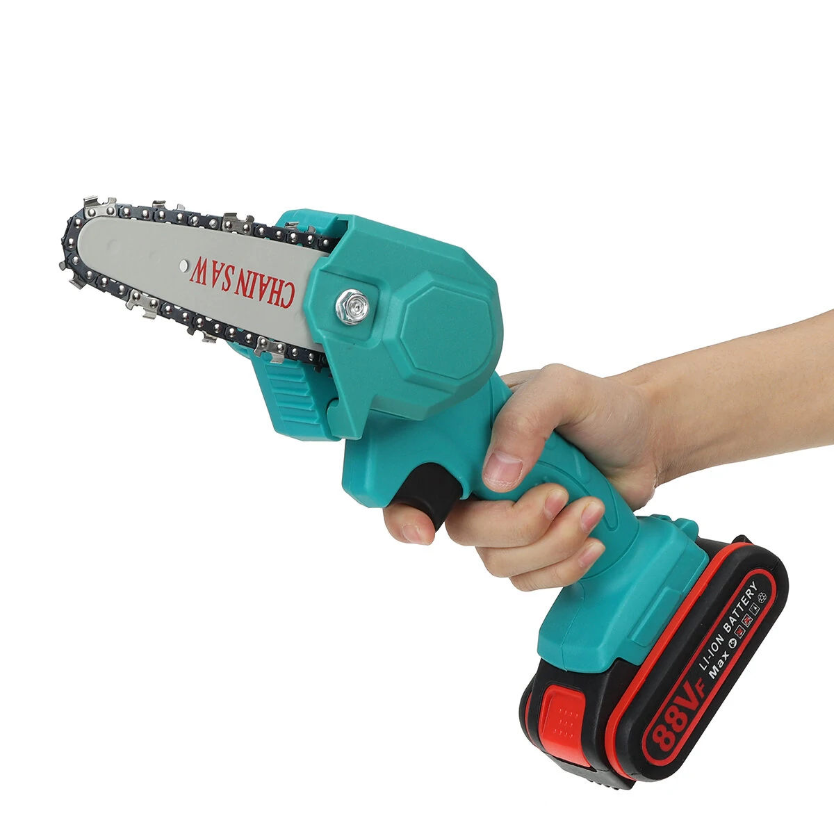 VIOLEWORKS 21V Cordless One-Hand Saw - 4 Inch Chain Saw w/ Battery Kit - Image 4