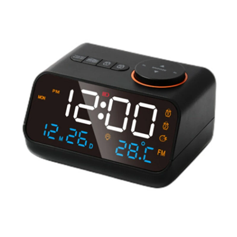Multi-Functional LED Clock Hygrometer | Voice Control, FM Radio, Dual Alarm - Image 2