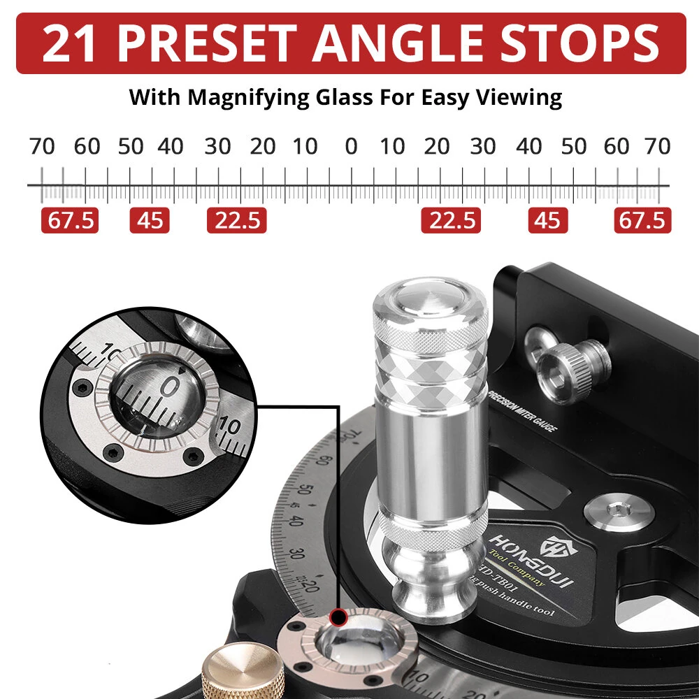 HONGDUI HD-TB01 Precision Miter Gauge for Bosch Festool Dewalt | 0-70 Degree - Image 5