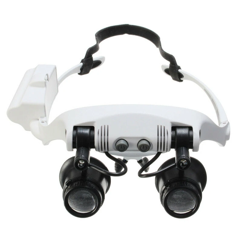 Portable Head Wearing Magnifying Glass - 10X 15X 20X 25X with LED Lights - Image 2
