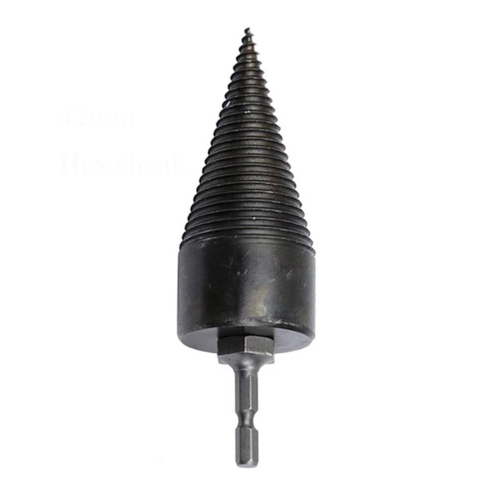 Drillpro 32/42mm HSS Firewood Drill Bit Splitter | Hex Shank for Tree Cutting - Image 3