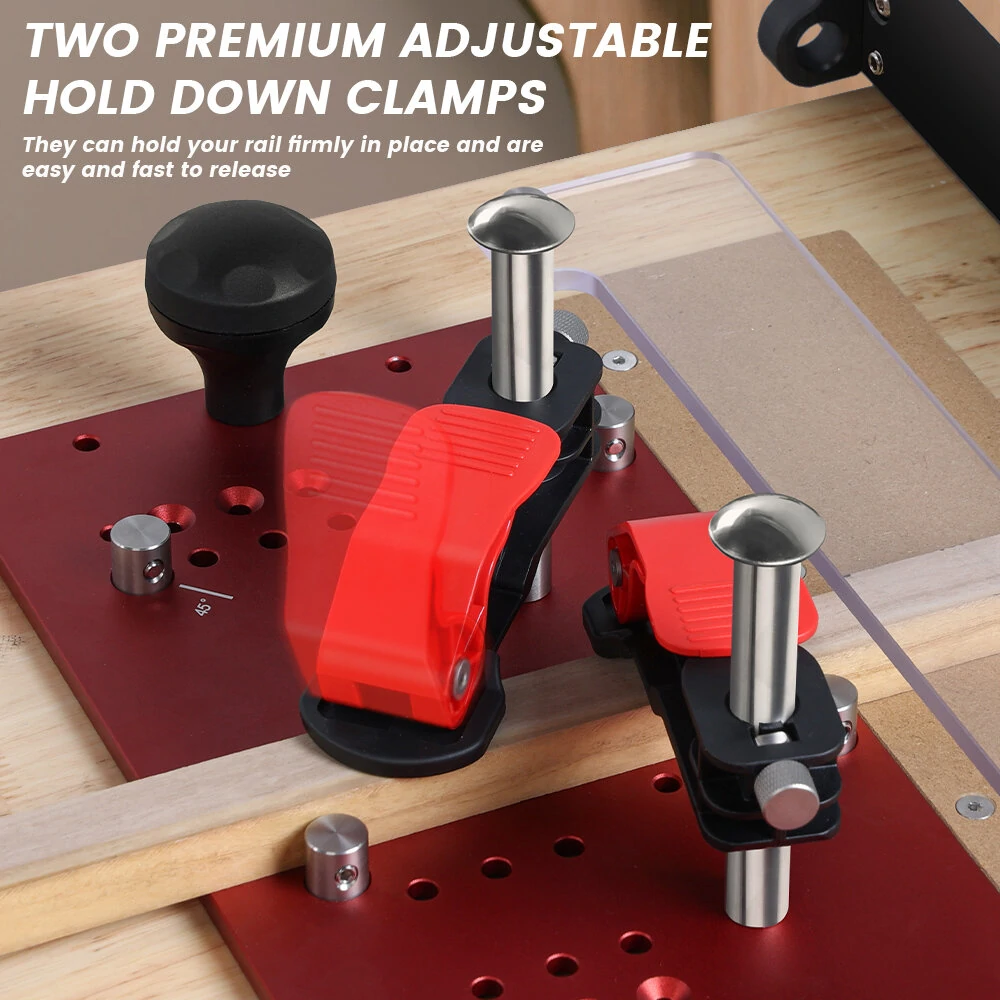ENJOYWOOD Hooked On Wood Router Table Rail Coping Sled | Professional Rail Guide for Cabinet Doors & Drawer Fronts - Image 5
