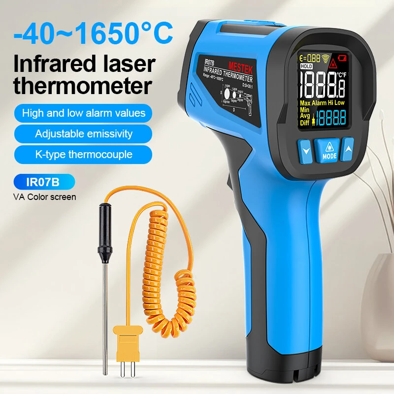 IR07 Infrared Thermometer - Wide Temp Range, High Precision, Adjustable Emissivity & K-Type Input - Image 2