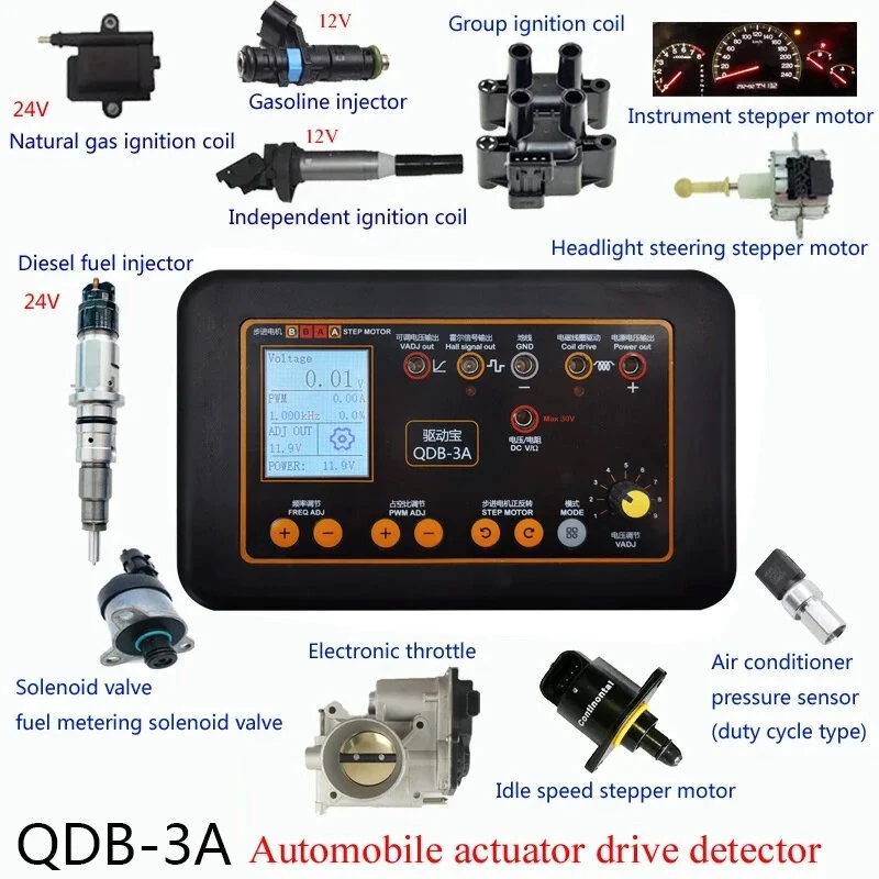 QDB 3A Ignition Coil Tester | 12V-24V Adjustable Duty Cycle | Fuel Injector & Solenoid Valve Tester - Image 2