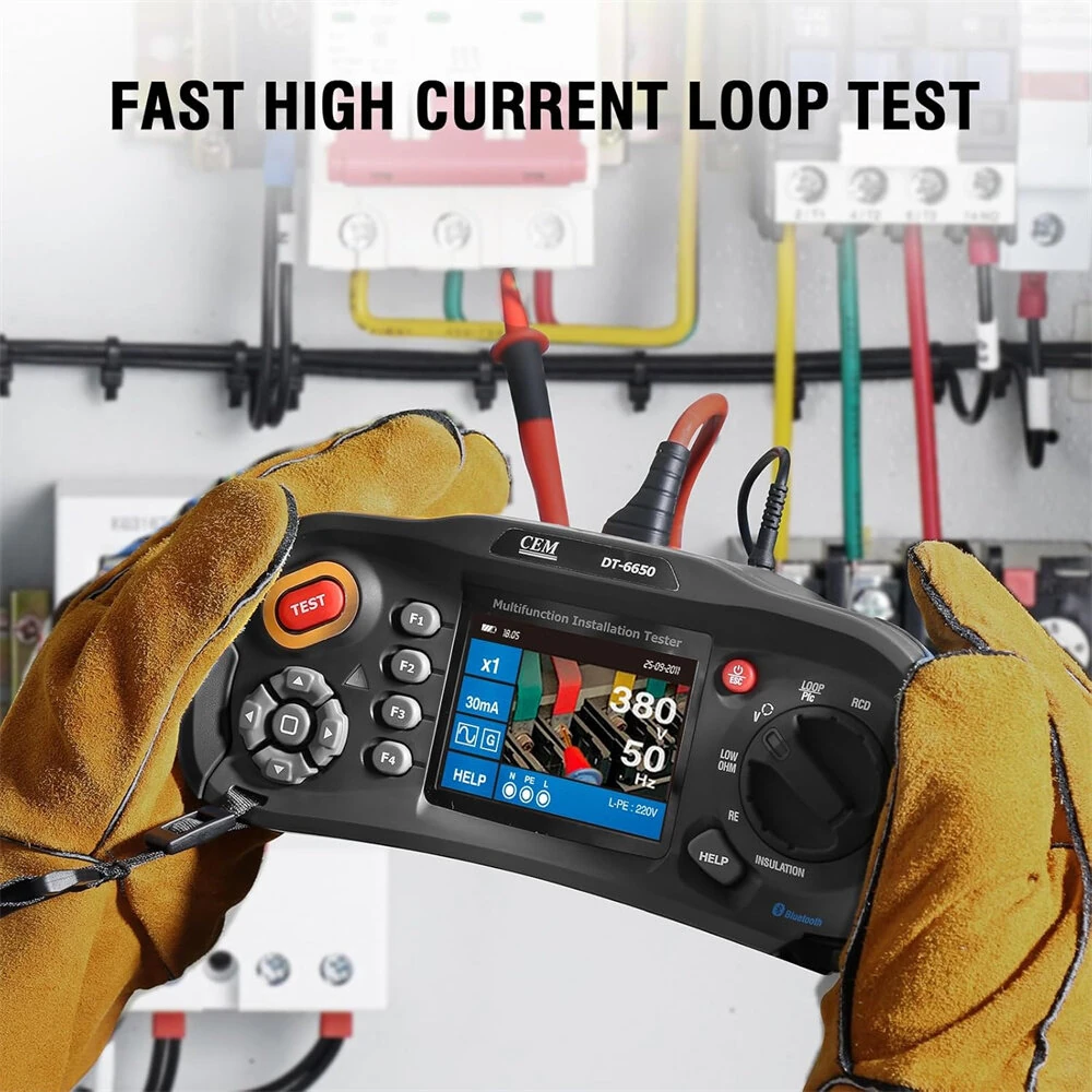 DT-6650 Multifunction Installation Tester | 3.5 TFT LCD | IP67 | USB & Bluetooth - Image 4