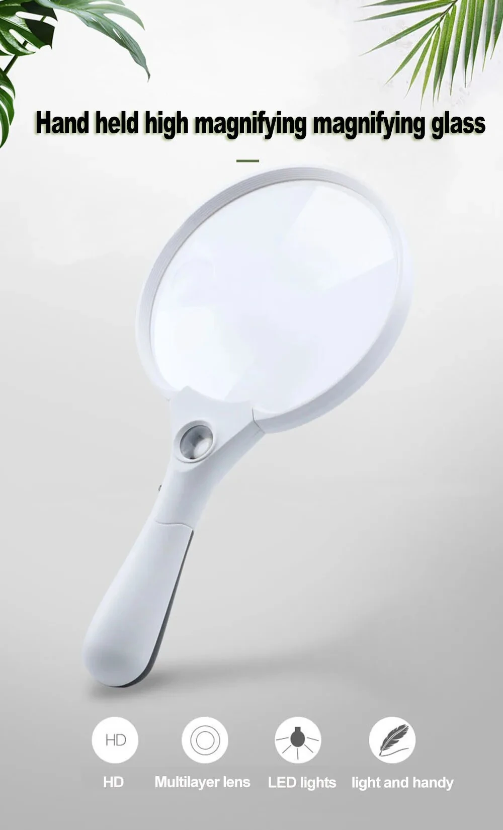 Large Handheld Magnifier with 3 LED Lights - 2X 4X 25X Lens for Reading & Repair - Image 4
