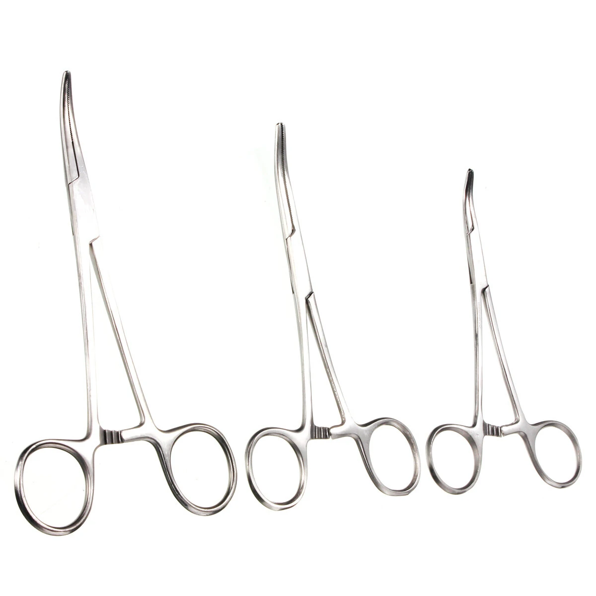 Stainless Steel Self-Locking Forceps - Straight & Curved - 12.5/14/16cm Nursing - Image 2