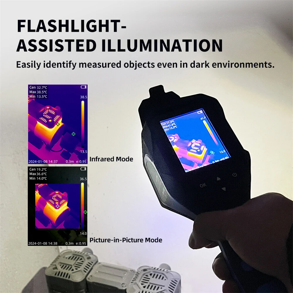 MUSTOOL 256x192 Thermal Imager | Dual Lens Infrared Camera | Handheld Industrial Device - Image 5