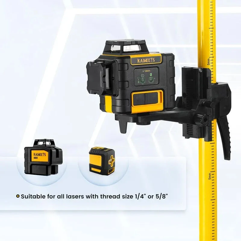 KAIWEETS KT-100P Laser Level Tripod Kit | 3.7m Telescopic Rod & Aluminum Stand - Image 5