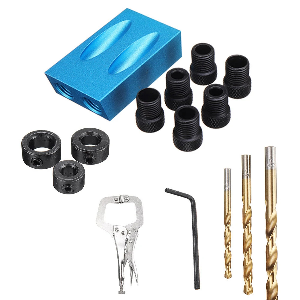 Drillpro Pocket Hole Jig Kit with Drill Bits & Clamp | Woodworking Guide Tool - Image 2