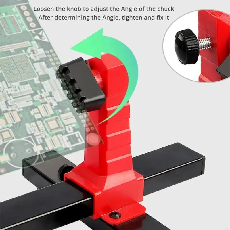 Adjustable 360° PCB Holder | Spring-Loaded Clamps & Non-Slip Feet | Soldering Tool - Image 4