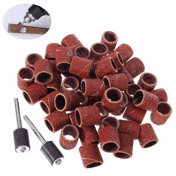 Dremel 52pc Sanding Drum Sleeves 80-120 Grit 2 Mandrels Abrasive Tool - Image 2