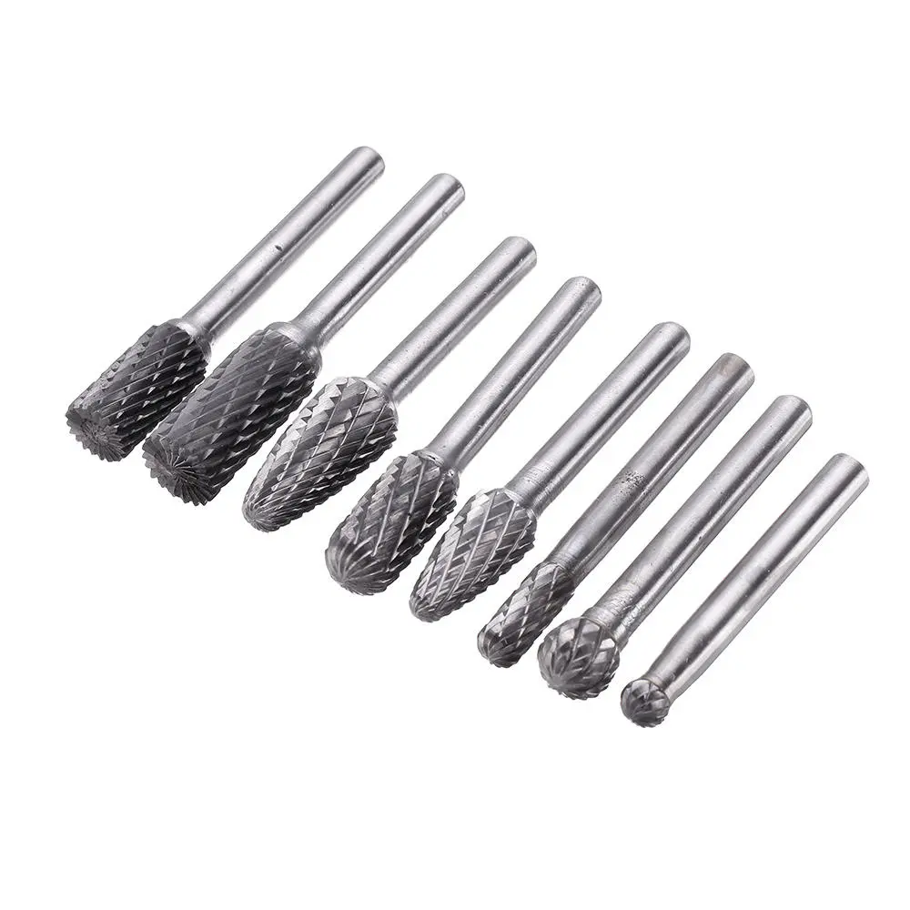 Tungsten Steel Rotary File Set - 8Pcs 6mm Shank Grinding Burrs | Abrasive Tool - Image 4