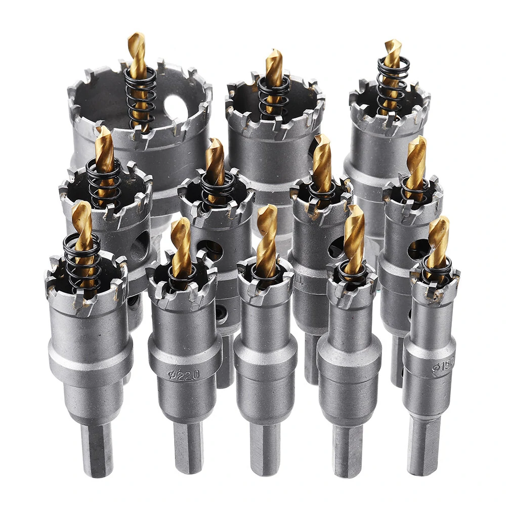12pcs M35 Titanium Coated Hole Saw Cutter Set | 15mm-50mm | For Stainless Steel & Aluminum - Image 2