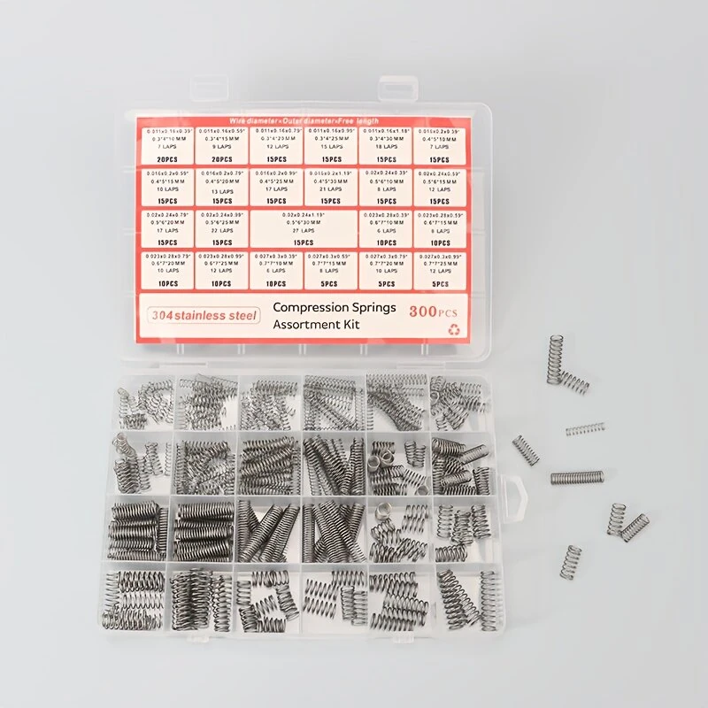 Premium 304 Stainless Steel Compression Springs Kit - 300 Pcs 24 Sizes - High Corrosion Resistance for Mechanical Repair & DIY - Image 5