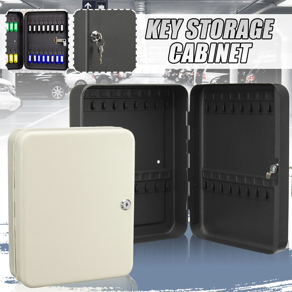 36Pcs Key Storage Cabinet - Lockable Metal Wall Mounted Case | Tool Box - Image 2