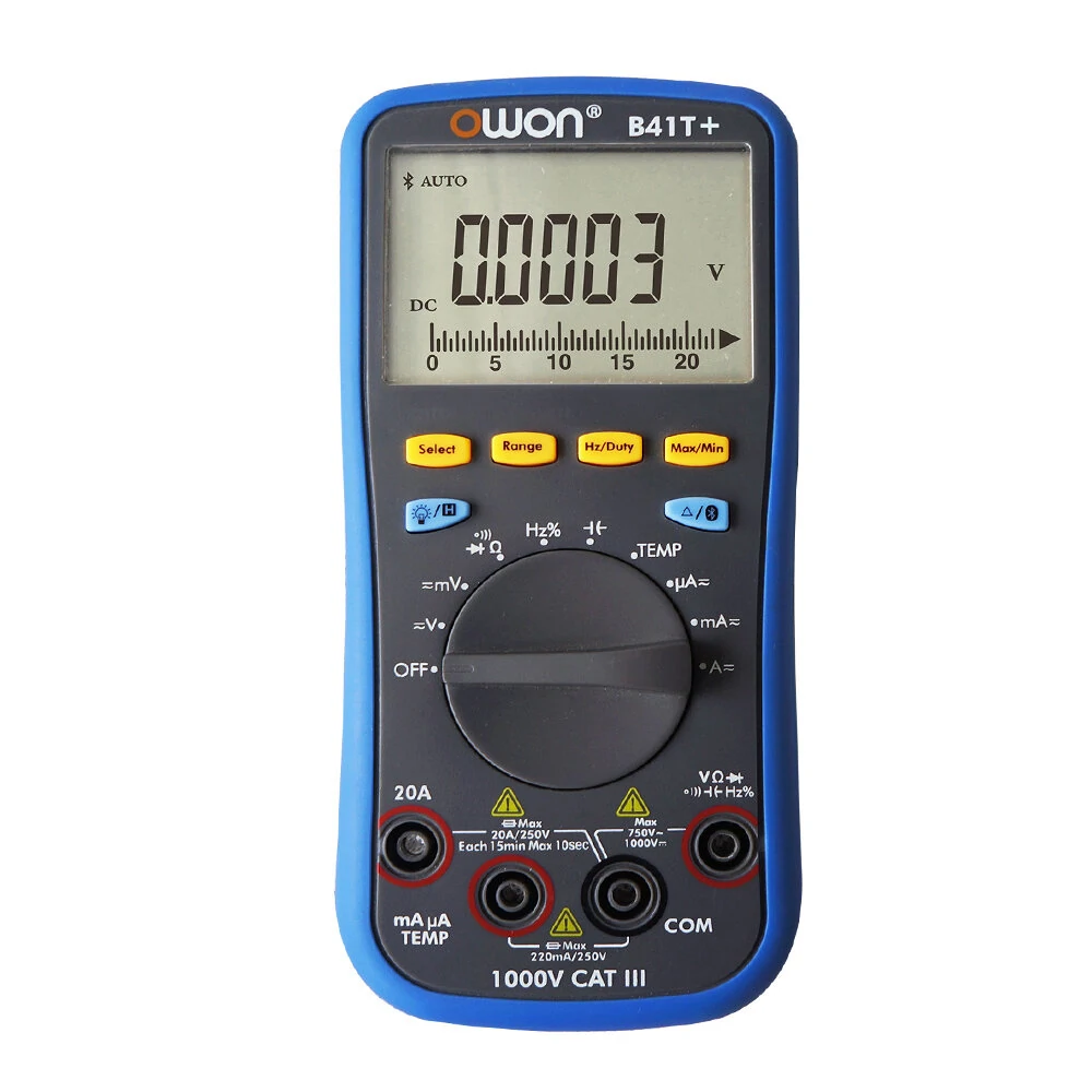 OWON B41T+ Digital Multimeter - Bluetooth True RMS Tester | 3-in-1 Datalogger - Image 2