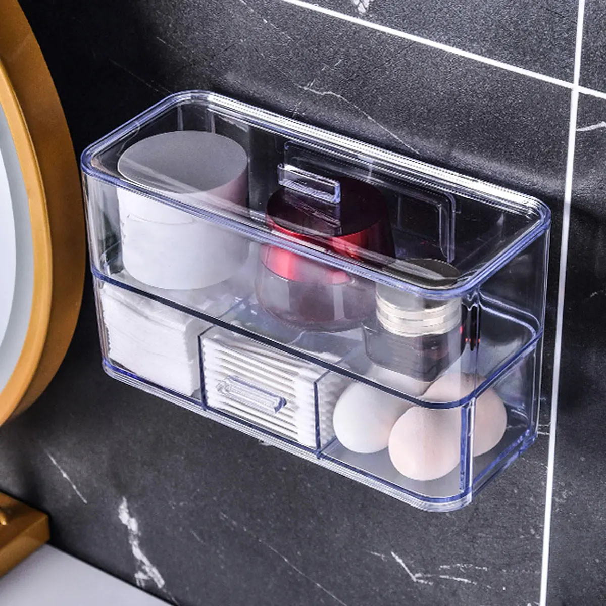 Clear Makeup Drawer Organizer & Jewelry Storage Case | Cosmetic Holder Box - Image 4