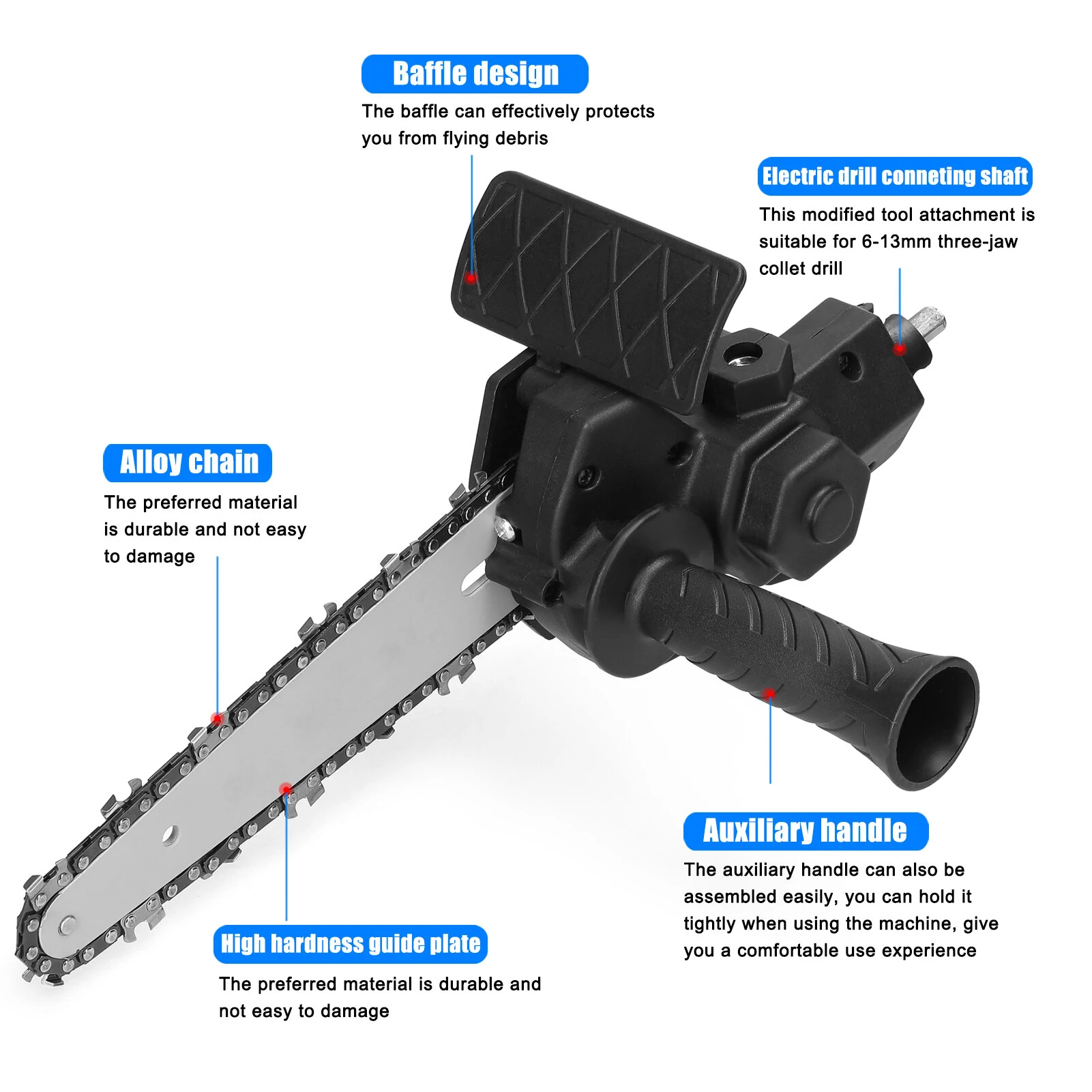 6 Inch Portable Electric Chainsaw Drill Adapter Kit | Pruning Saw Conversion Head - Image 5