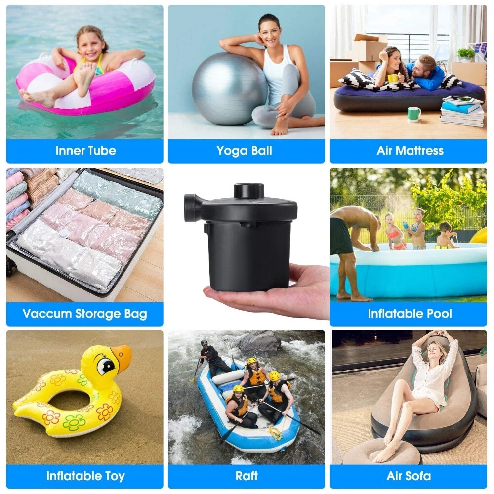 USB Rechargeable Electric Air Pump - 2000mAh Battery & 3 Nozzles for Mattress, Pool Floats, Bags - Image 5