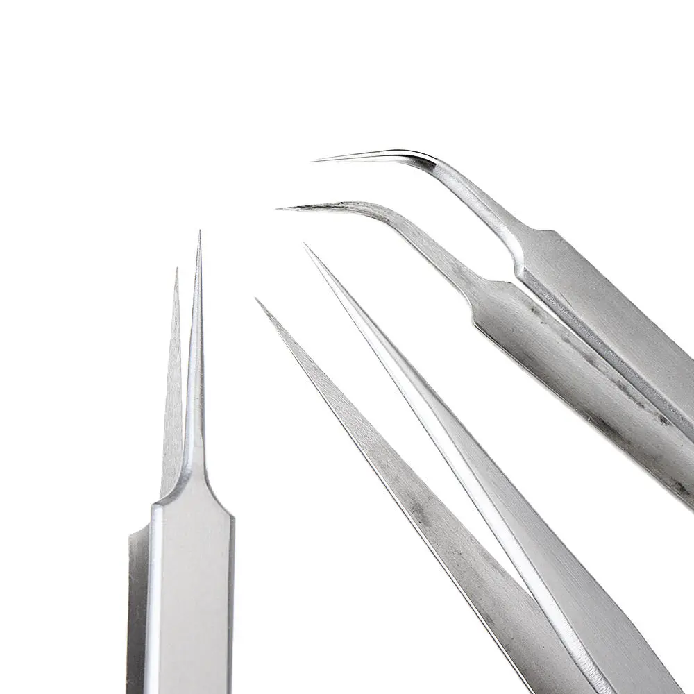 Electronics Anti-static Tweezer - Curved & Straight Tip Precision Steel Forceps for Phone Repair - Image 2