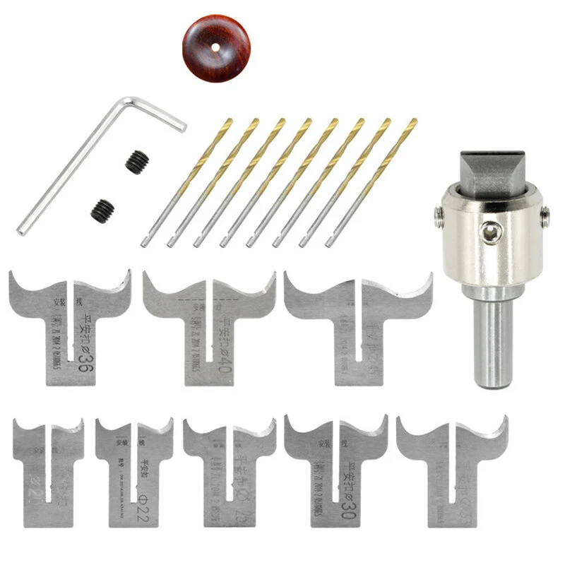 Wooden Button Bead Maker Kit - 20Pc Router Bit Set for Woodworking | Milling Cutter - Image 2