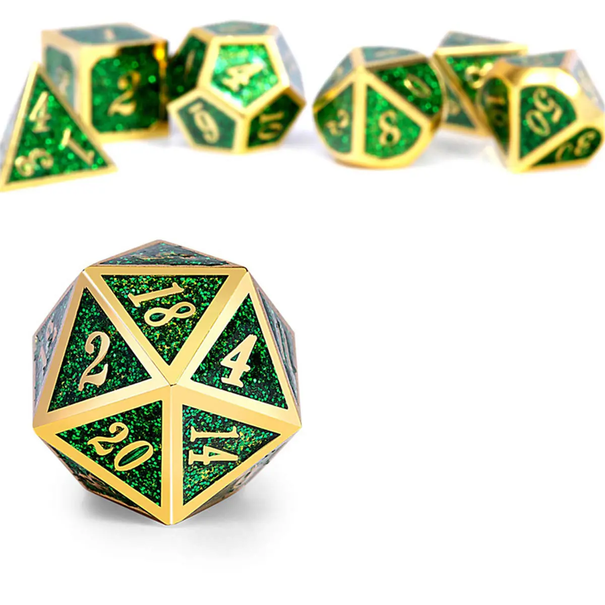 Zinc Alloy Polyhedral Dice Set - 7pcs Heavy Duty RPG Dice For Role Playing - Image 4