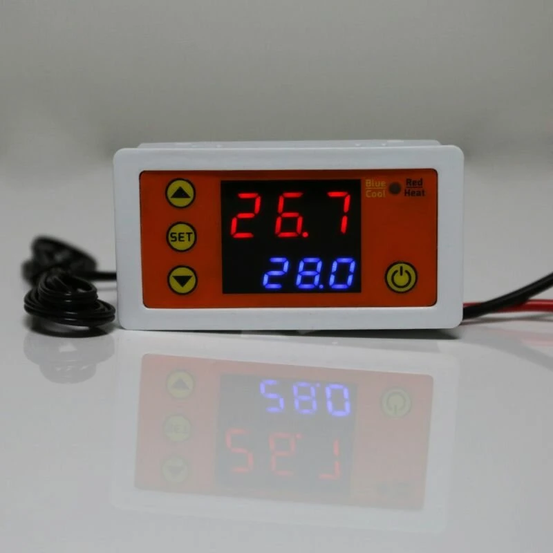 Digital Temperature Controller Thermostat - 110V-220V AC / 12V DC with LED Display & Buzzer - Image 2