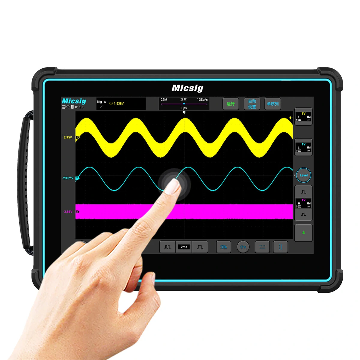 Micsig TO2002 Tablet Oscilloscope - 200MHz 1GSa/s - 10.1 Touchscreen - Image 3