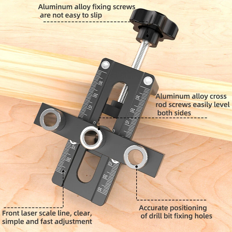 ENJOYWOOD Cabinet Door Mounting Jig - Aluminum Alloy Hardware for Framed & Frameless Cabinets - Image 3