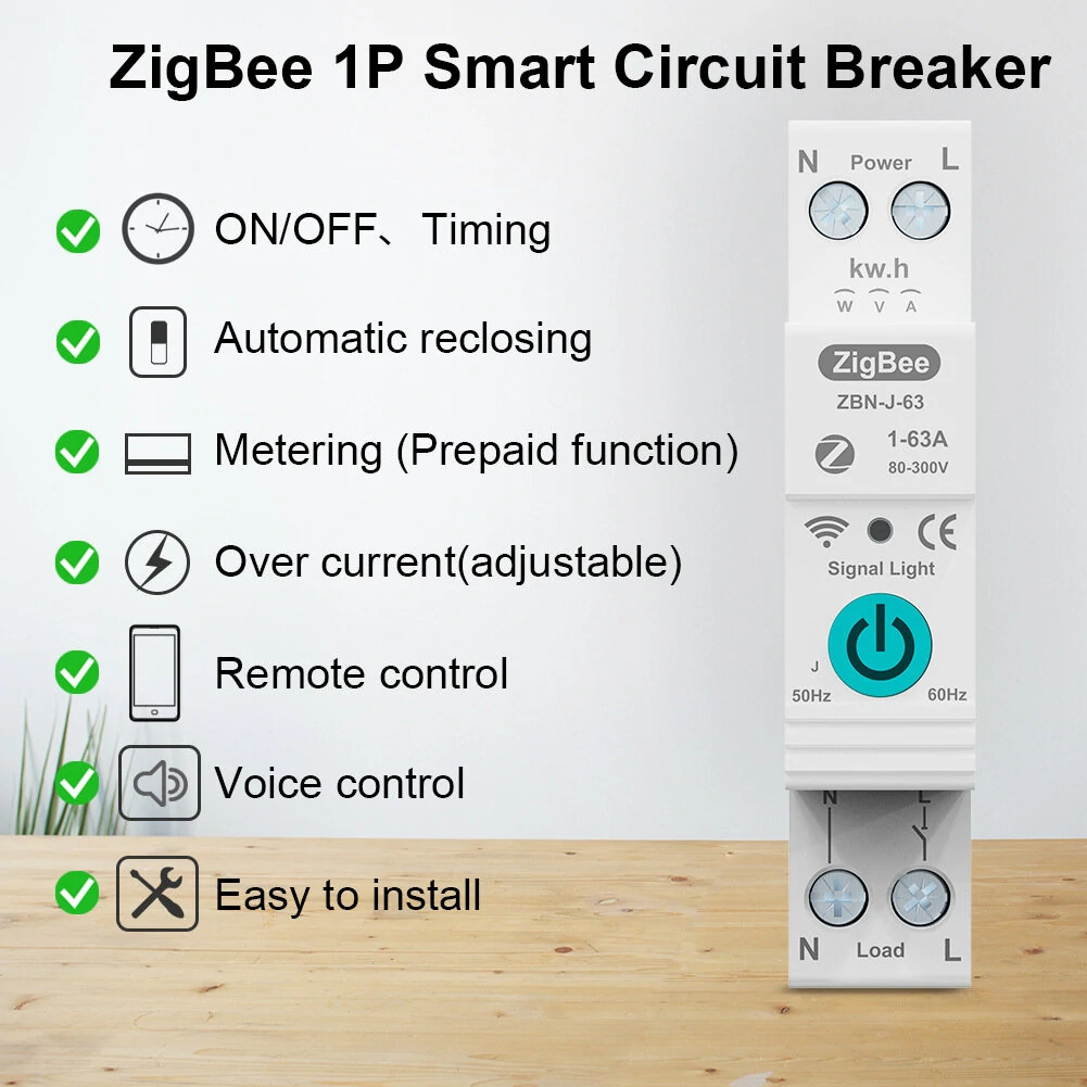 TUYA ZigBee Smart Circuit Breaker - Remote & Voice Control | Google Assistant & Alexa - Image 4