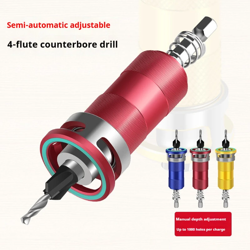 Multifunctional Countersink Drill Bits - Adjustable Depth with Limit Ring - 4 Sizes - Image 2