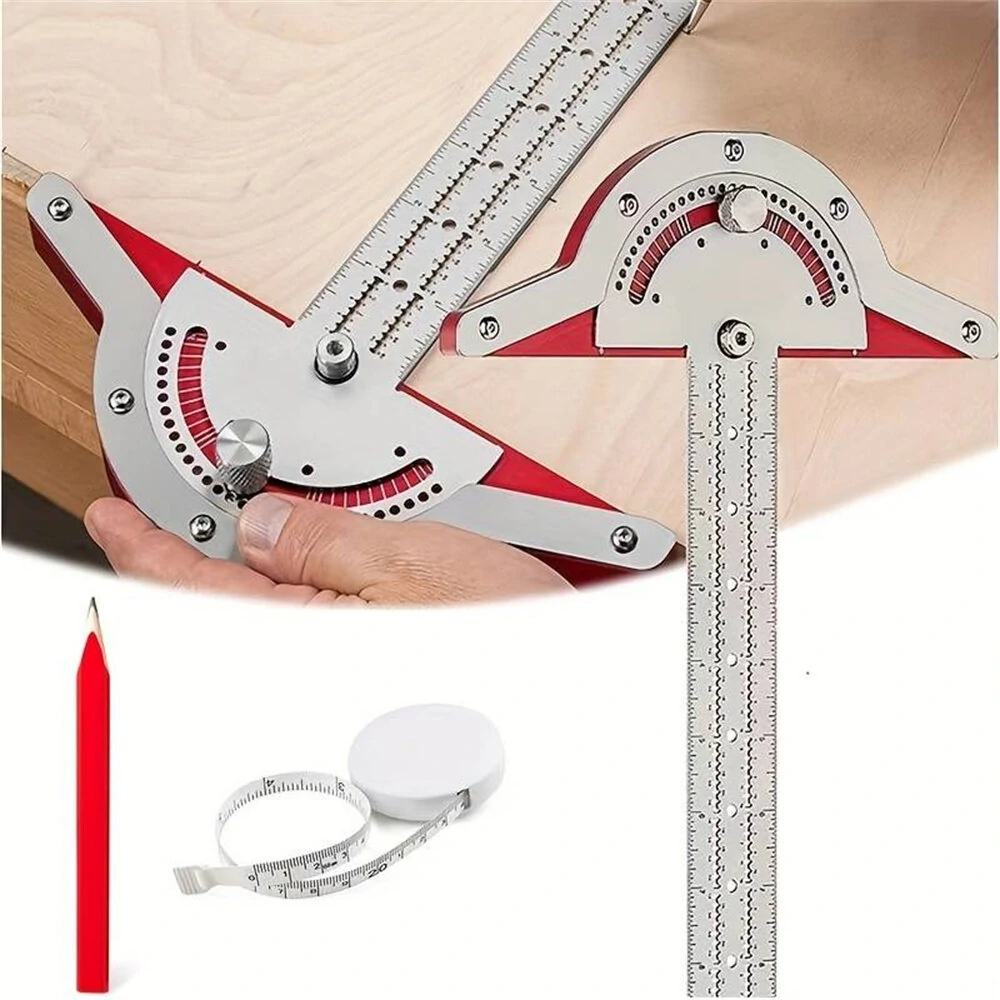 Woodworking Edge Ruler Protractor Angle Detector | Vernier Caliper Measuring Tool | 10/15/20 Inch - Image 4