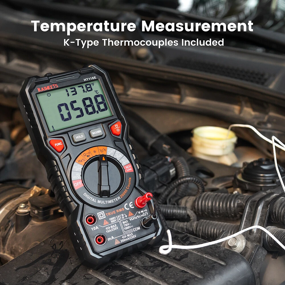 KAIWEETS HT118E Digital Multimeter TRMS 20000 Counts | AC/DC Voltage | CAT IV 600V - Image 3