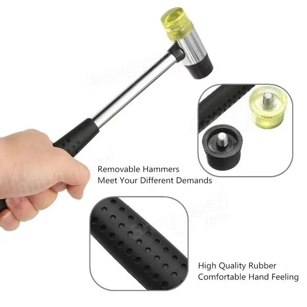 Rubber Mallet Hammer - 25mm & 30mm Double Face Nylon Head - Soft Tap Tool - Image 5