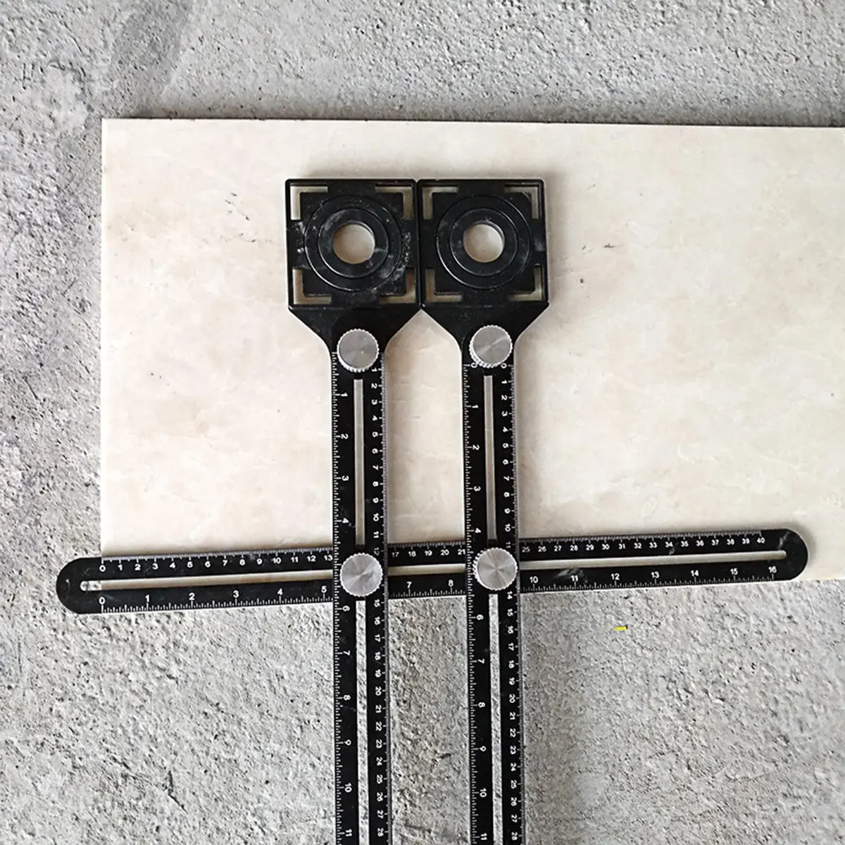 Double Head Folding Ruler Drill Guide | Ceramic Tile Hole Locator & Pocket Hole Jig Tool - Image 4