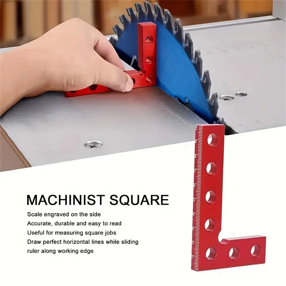 Small Square Center Finder Tool - 50x100mm Aluminum Alloy - Precise 90° Marking Ruler - Image 3